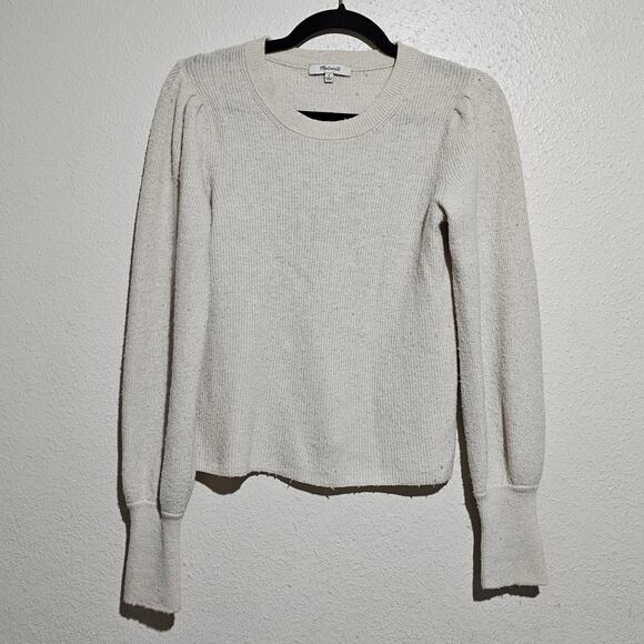Madewell Baybrook Pullover Cream Sweater Women Small AG584 Merino Wool Alpaca - Picture 1 of 7